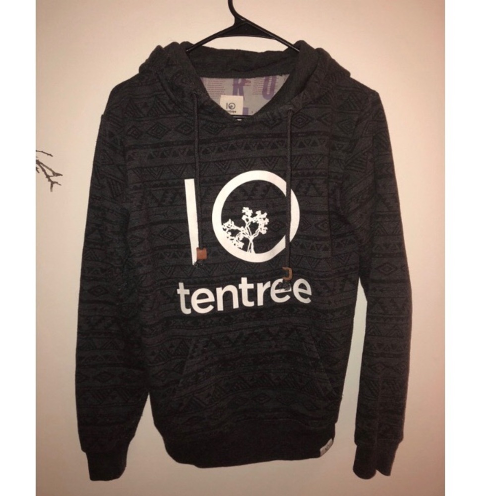 Ten Tree Aztec Black Grey Hoodie